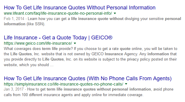 Get Term Life Insurance Quotes Without Personal Information!